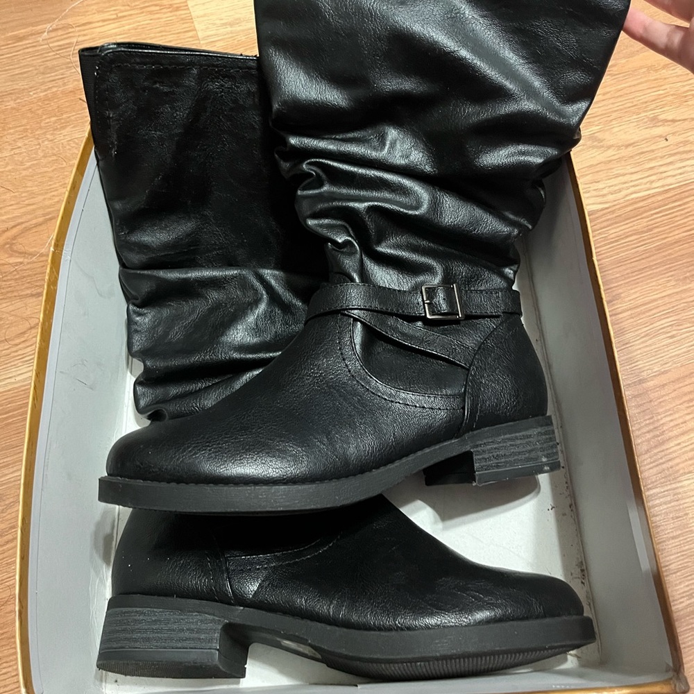 WIDE CALF Black Rider Boots!! - Picture 7 of 7